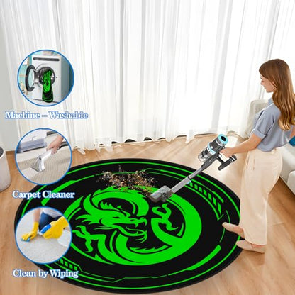 Gaming Chair Mat for Low - Pile Carpets and Hardwood Floors, 47 - inch Round Floor Mat, Suitable for Rolling Chairs in Game Rooms, Bedrooms, Living Rooms and Offices