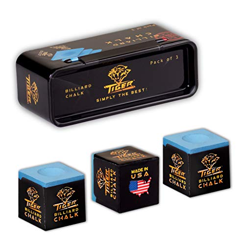 TigerProducts Tiger Pool cue Billiard Chalk - Blue - Pack of 3