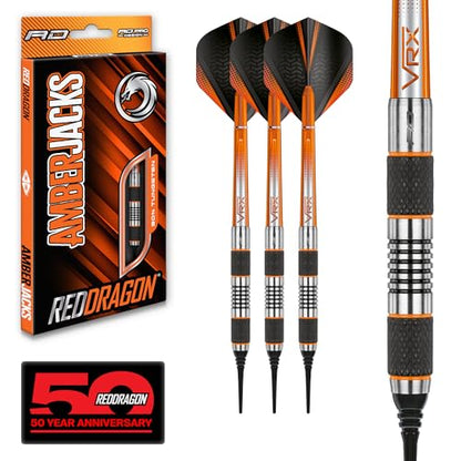RED Dragon Amberjack Series Softip Professional Darts 18 g Darts Set with Flights and Shafts