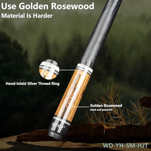 CUEELF Pool Cue Stick Low Deflection Hand-Made Inlay Billiard Cue 58'' Professional Billiard Pool Cue Stick for Adults-12.5mm Tip,3/8 * 8 Joint - color: WD-YH-SM-HJT