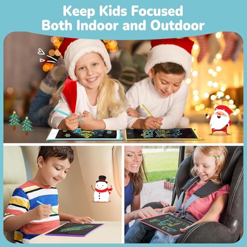 TECJOE 4 Pack LCD Writing Tablet, 8.5 Inch Colorful Drawing Board, Kids Travel Games Activity Learning Toys, Birthday Gifts for 3-8 Year Old Boys Girls Toddlers Preschooler - color: Blue & Pink & Yellow & Purple