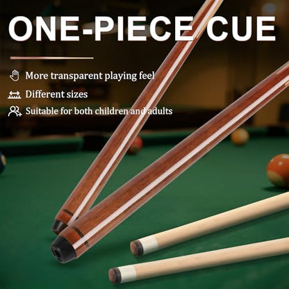 Pool Cue Stick Set of 6: 36" 42" 48" 52" 57" 13mm Tips Maple&Maras Wooden 1-Piece Billiard Cue Sticks, Pool Sticks for Adults Kids Beginners Billiards House Bar Small Space Pool Tables