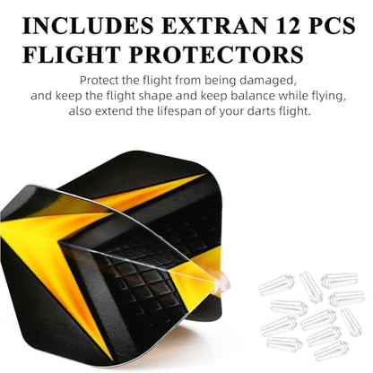centaur 90 Pcs Standard PET Dart Flights, 30 Sets Durable Replacement Feather Tail Wings for Steel Tip and Soft Tip Darts-High Performance Accessories Kit for Dart Games