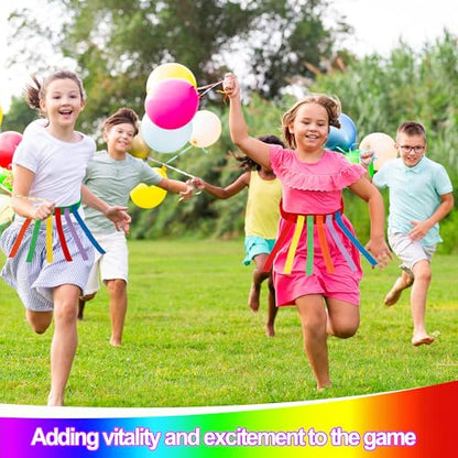 10 Pcs Catch Tail Game Belt Set,Field Day Games Catching Equipment,Stretchable Catching Training Equipment for Family Gatherings,Party,Camping and Outdoor Picnic Carnival Games