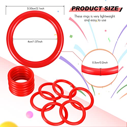 12 Pcs Small Ring Toss Rings for Bottles, 2.1 Inch Plastic Carnival Rings, Wine Toss Hoop, Small Fun Target Toys for Backyard Outdoor Parties