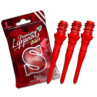 L-style Premium Lippoint - Soft Tip Dart Points - Short Length - color: Red
