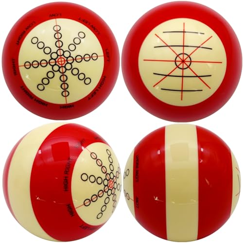 Billiards Cue Ball with Pool Glove & Guide | 2-1/4" Training Pool Balls & Accessories for Practice, Pool Balls Billiard Set