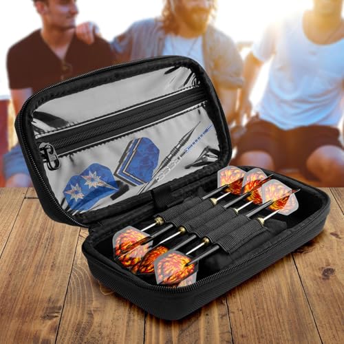 Hard EVA Shell Dart Case Storage for 6 Darts, Large Capacity Soft Tip Darts Protective Case, DartsEquipment Container With Zip, Dart Storage Holder Carrying Bag for Home（DartsNot Included）