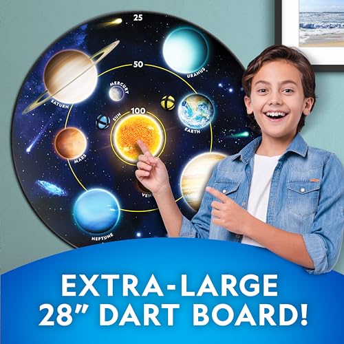 National Geographic Dart Board for Kids - Dart Ball Game Set with Lightweight 28" Reversible Dartboard and Sticky Balls in 4 Colors, Indoor Games for Kids, Kids Darts Game - style: Dartboard Set