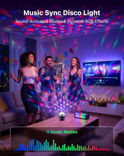 2 Pack Mini Cupcake Disco Ball Lights Rotating Sound Activated Night Lamp | Remote Control Timer Setting, Suction Cup Base for Easy Set, Dome Cover Soft Ambient Lighting, Holiday Gift, Bedroom Decor