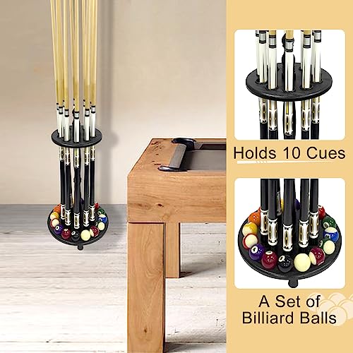 Pool Stick Holder Billiard Cue Rack Holds 10 Sticks Floor Stand Black