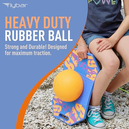 Flybar LED Pogo Trick Ball for Kids Balance Bounce Board w/Anti-Slip Deck - color: Blue Dawn 2