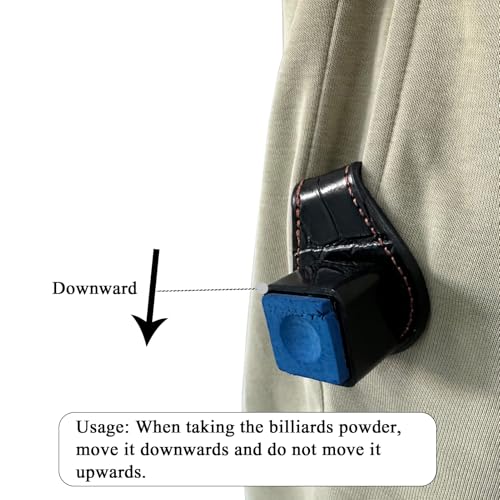 LAKE OF FIRE Pool Chalk Holder – Magnetic Leather Pocket Clip Design – Ideal Accessory for Snooker & Billiards - style: Square