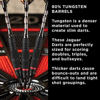 Viper Jaguar 80% Tungsten Soft Tip Dart Set with Case, 18 Grams - style: Medium Knurling