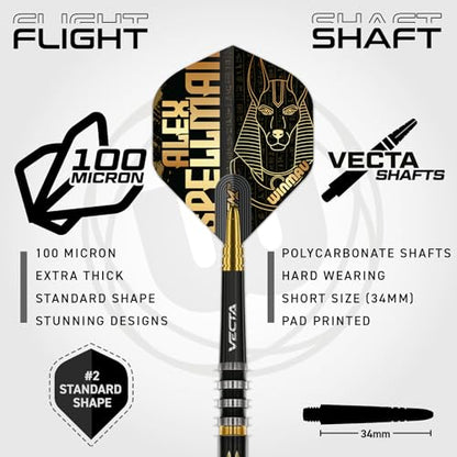 Winmau Professional Player - Alex Spellman Series - 90% Tungsten Darts Set with Dart Flights and Dart Shafts (Stems) - Available in Soft Tip 18g Barrel/20g Full Weight and Darts Metal Tip 22g & 24g - size: 18G - Soft Tip