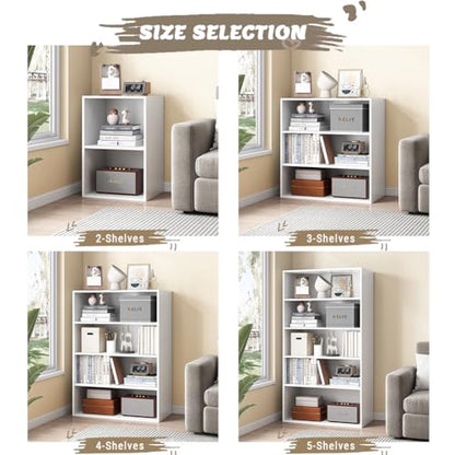 NELYE Basic Open Shelf Bookcase - 3-Tier Wooden Cube Storage Shelves Split Bookshelf, White - color: White, size: 3-Tier