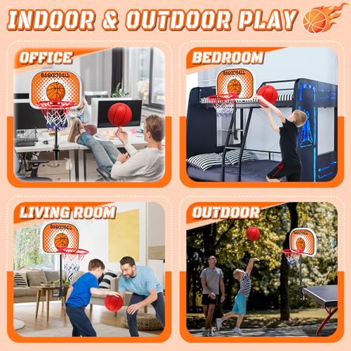 Indoor Basketball Hoop,Mini Tabletop Basketball Hoop Set with Two Balls, Mini Hoops for Desk Table Bed Office Bedroom Basketball Toys for Kids and Adults - style: Clips