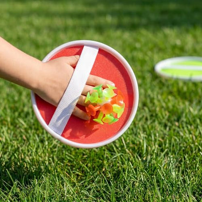 ibasenice Sticky Suction Cup Ball Toy Set with 4 Bats and 2 Balls Interactive Toss and Catch Outdoor Kids Game for Family Fun Lightweight and Portable Plastic Sticky for Children