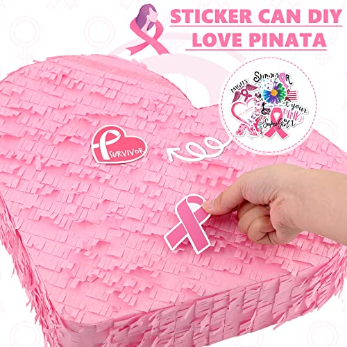 Deekin Piñata Stick with Blindfold Confetti Set Piñata for Valentine's Day Birthday Party Decorations Party Gaming Theme Holiday Celebration Supply(Pink Heart) - style: Pink Heart
