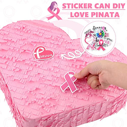 Deekin Piñata Stick with Blindfold Confetti Set Piñata for Valentine's Day Birthday Party Decorations Party Gaming Theme Holiday Celebration Supply(Pink Heart) - style: Pink Heart