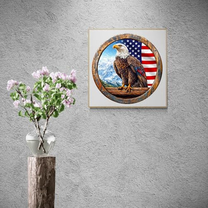 KAAYEE Wooden Puzzles for Adults, 3D Vision Effect Bald Eagle Wooden Jigsaw Puzzle Unique Shape Wood Puzzle Adult, 3D Effect Flat Puzzle Birthday Gifts Family Game (L-13.4 * 13.4in-300pcs) - size: Large