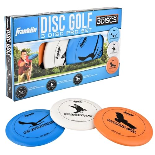 Franklin Sports Disc Golf Discs Set - Disc Golf Equipment Starter Set - style: Orange/Blue/White