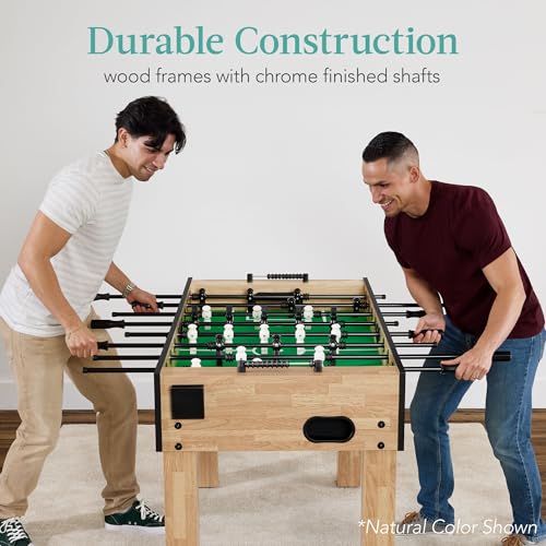 Best Choice Products Full Size 54 Inch Regulation Foosball Table for Home, Game Room - Includes 2 Balls, 2 Cup Holders - color: Walnut