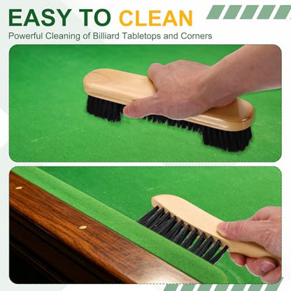 PATIKIL Pool Table Cleaning Brush, Billiard Felt Cleaner Accessory Wooden Pool Brush, Cleaning Cloth, Sticky Lint Roller - color: Brown