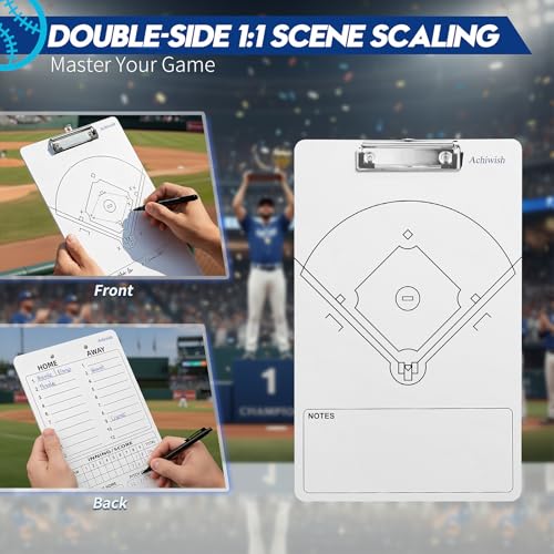 Premium Clipboard for Coaches, Durable Dry Erase WhiteBoard, Simplicity Sharpens Focus, Tactical Coaching Clip Boards, Sporting Goods Clipboards(Baseball) - style: Baseball