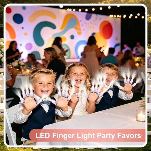 100pcs White Finger Lights, Glow in the Dark Wedding Party Favors, LED Finger Flashlights for Goodie Bag Stuffers Classroom Prizes, Carnival Birthday Concert Gifts Accessories - style: White-100