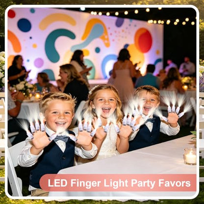 100pcs White Finger Lights, Glow in the Dark Wedding Party Favors, LED Finger Flashlights for Goodie Bag Stuffers Classroom Prizes, Carnival Birthday Concert Gifts Accessories - style: White-100