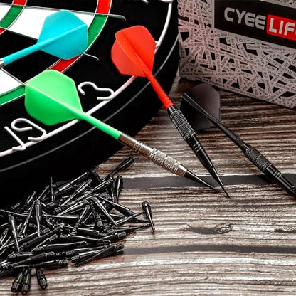 CyeeLife Darts Plastic Tip,Soft Tip Darts Set,12 Pcs 18 Gram with 50 Extra Dart Tips for Electronic Dartboard
