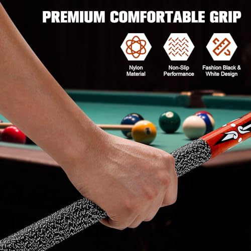 Pool Cue, 58 inch Maple Billiard Pool Cue Sticks for Adults with 13mm Leather Tip, 20oz Professional Pool Sticks with Anti-Slip Thread Wrapping for Billiard House Bar(Blue 20oz)