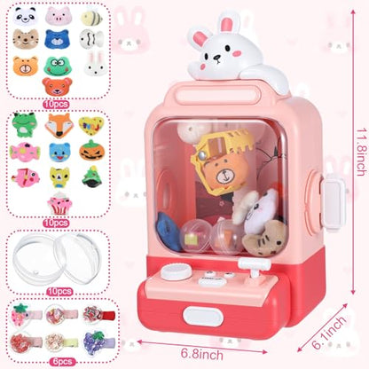 Arrowbash Cartoon Claw Machines for Kids 36 Prizes Age 6+ Mini Vending Machines with Music for Kid with Plush Toy Christmas Birthday Thanksgiving Girls Boys Gifts(Bunny) - style: Bunny