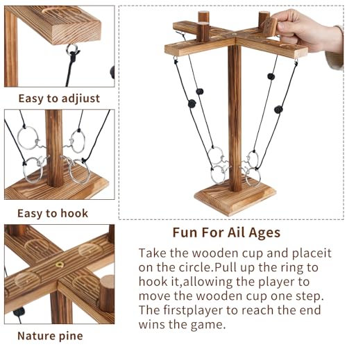 Ring toss Game, Large Base Hook and Ring Game, Hook and Ring Throwing Game for Adults Kids, Family-Friendly Indoor Holiday Fun or Outdoor Patio Games - size: X-Large
