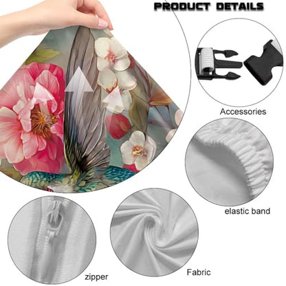 Gaming Chair Slip Cover Set Hummingbird Peony Print Game Chair Cover with Armrest Covers Universal Fit Computer Chairs Seat Slipcovers, Easy to Install - color: Multi - Hummingbird Peony
