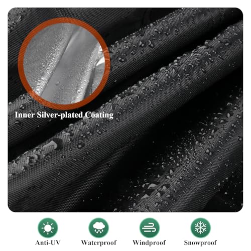 【2025 Upgraded Fabric】Saking Pool Table Cover Waterproof, 420D Heavy Duty 6/7/8/9 Ft Billiard Table Cover Indoor & Outdoor, Scratch-Resistant Polyester Cloth Cover for Pool Table -(6FT, Black)