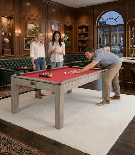 7 FT Pool Table, Complete Set - color: Red