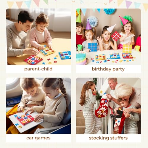 JoyCat 48 Pack Tic Tac Toe Party Favors for Kids, Felt Travel Board Games with Storage Pouch, Classroom Prizes, Goodie Bag Stuffers, Birthday Gifts for Students(Classic) - style: Classic