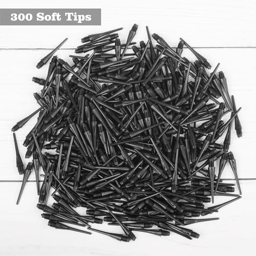 Soft Dart Tips 300 Pack 2BA Thread Plastic Dart Points Replacement Dart Accessories for Dartboards