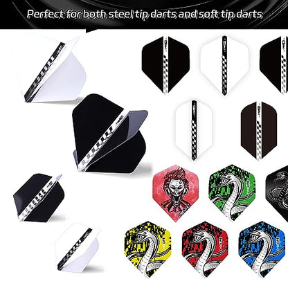 CyeeLife 180 Piece Darts Custom Fit Pack Set, Includes Flights, Shafts, Rubber O-Rings, Flight Protecter and Accessories - color: PC Shafts