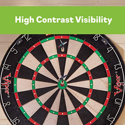 Viper AIM 360 Tournament Bristle Steel Tip Dartboard Set with Staple-Free Razor Thin Metal Spider Wire, Self-Healing Premium-Grade Sisal, Aiming Marks, Movable Target Circles for Focused Training
