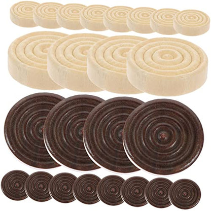 Yardwe 24pcs Wooden Checkers Game Pieces Set Replacement Accessories for Board Games Universal for Outdoor Fun