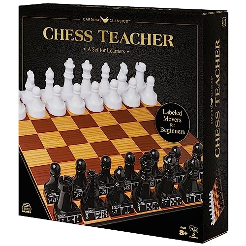 Spin Master Games, Cardinal Classics Chess Teacher, Learn to Play Strategy Board Games for Beginners, Chess Sets for Adults, 2 Players, for Ages 8 & Up - size: 1, style: Chess Teacher