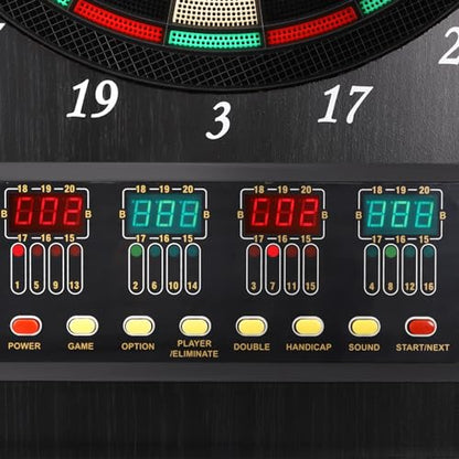 Dartboard and Cabinet Sets,Professional Sports Regulation Size Dartboard,Bullseye Metal Radial Spider Wire Compressed Sisal Board for Entertainment