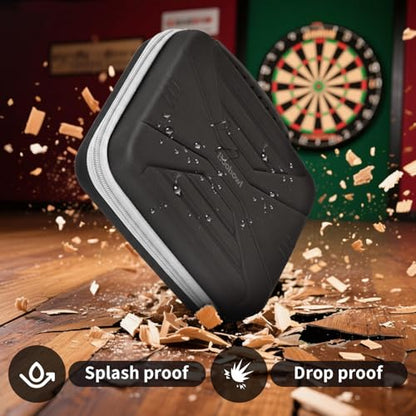 Boobowl Hard Dart Case for Steel and Soft Tip Darts, Holds 12 Darts | Hard EVA Case With 12 Dart Slots, 6 Mesh Pockets And Zipper Storage For Flights, Tips And Shafts; Case Only - Blue - size: Holds for 12pcs Grey