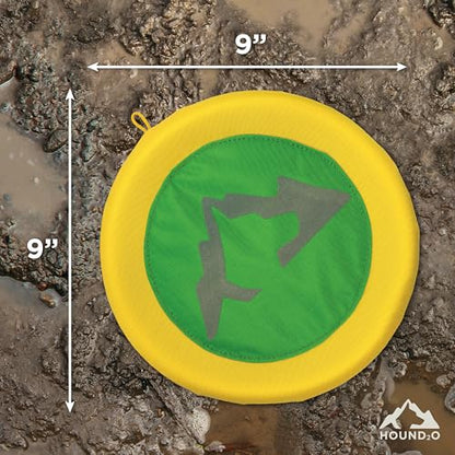 Playology HOUND2O Dog Toys | Reflective Flyer Toy Frisbee for Dogs | Green Outdoor Dog Toy for Fetch - color: Green
