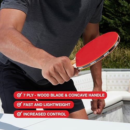 ESPN Ping Pong Set, Table Tennis Ideal for Family Games and Game Night - color: 1 Paddle