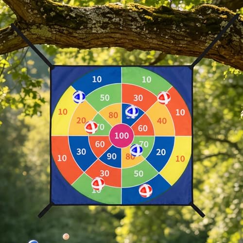 Trampoline Dart Board Game - Sticky Ball Target Toy Set, Interactive Trampoline Sticky Ball Games,Outdoor Indoor Party Game for Kids Adults Backyard Birthday Neighborhood Use