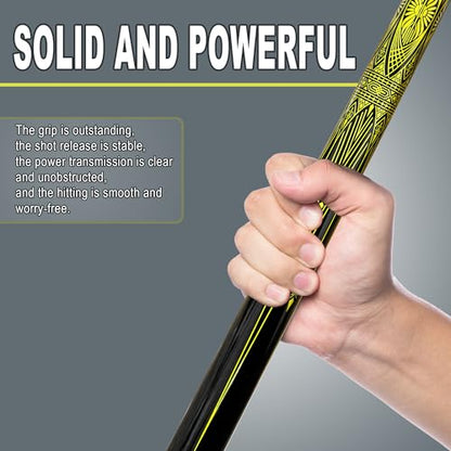 HomeSeason Fiberglass Pool Cue Stick 21oz Cue Sticks 58" Professional Low Deflection Billiard with Screw-in Extension and Leather Bag - color: 21oz(Gold）